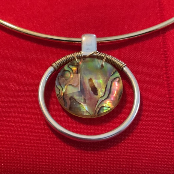 ROBERT LEE MORRIS GOLD SILVER TONE ABALONE WIRE CHOKER NECKLACE NWT - Picture 5 of 15
